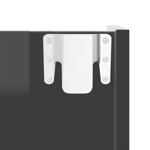 Стенен шкаф за обувки, сив гланц, 80x18x60 см, инженерно дърво