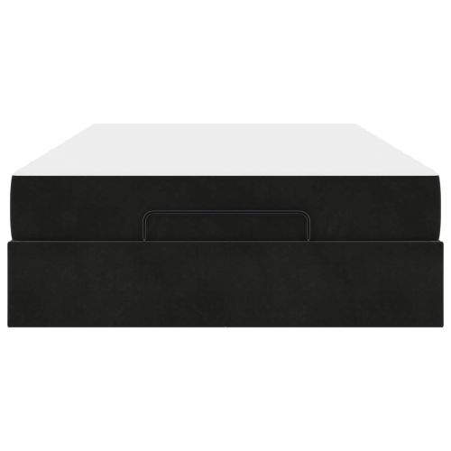 Рамка за легло с матрак с матрак 2 pcs Черно Кадифе