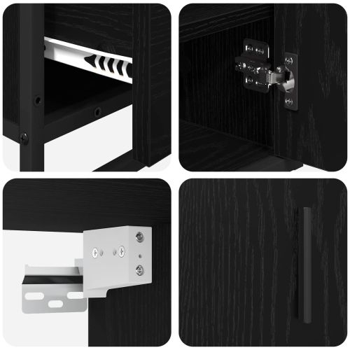 Комплект мебели за баня с рафт 3 pcs Черния дъб Инженерно дърво