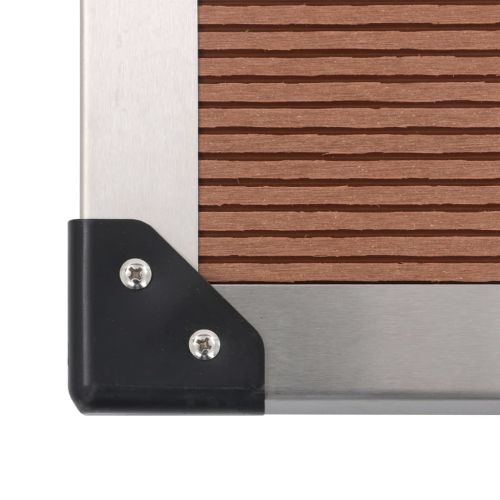 Градинско душ корито, WPC, неръждаема стомана, 80x62 см, кафяво