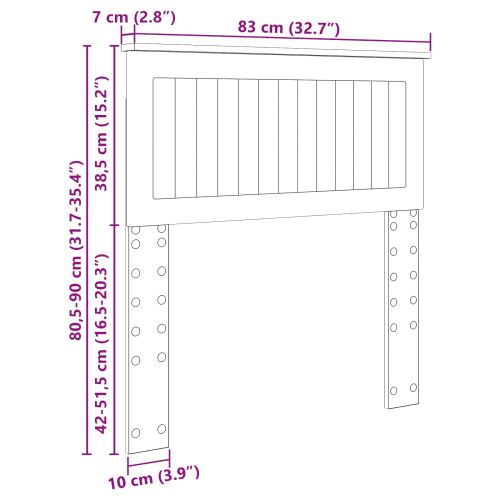 Облегалка за глава с таблото Кафяв дъб 80 cm Инженерно дърво