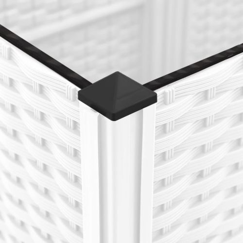 Градински сандък с пергола, бял, 40x40x136 см, PP