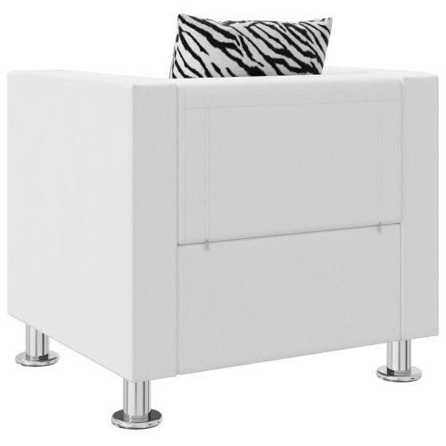 Фотьойл, бял, изкуствена кожа