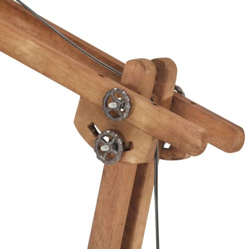 Наземна лампа, сребриста, мангово дърво масив, E27