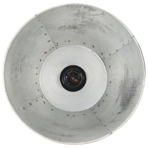 Наземна лампа, сребриста, мангово дърво масив, E27