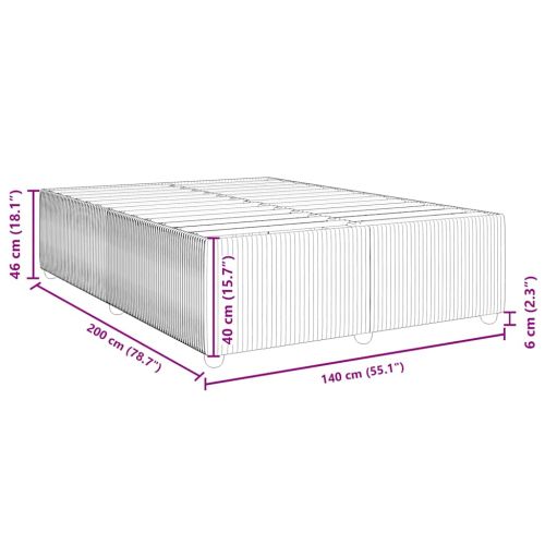 Рамка за легло без матрак, черна, 140x200 см плат