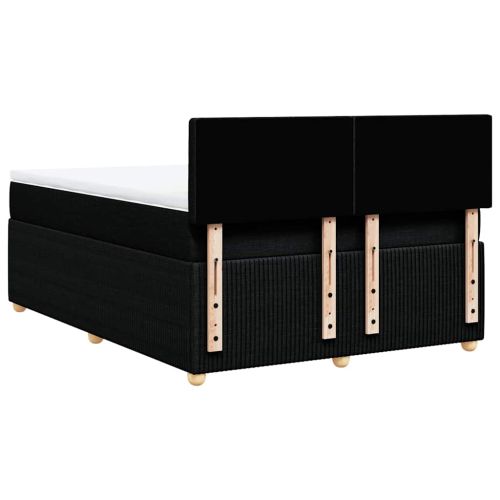 Боксспринг легло с матрак, черно, 140x200 см, плат