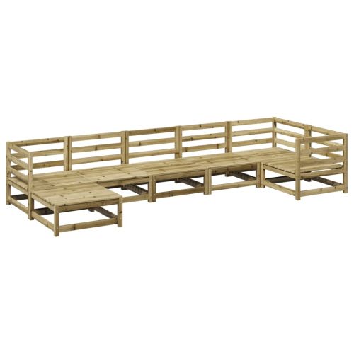 Градински комплект диван от 7 части, импрегниран бор