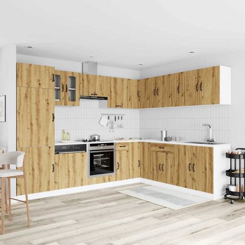 Комплект кухненски шкафове от 14 части Kalmar, инженерно дърво