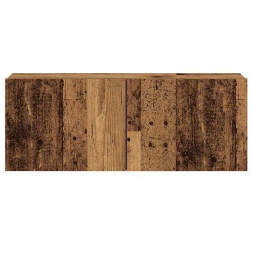 Комплект ТВ шкафове за стенен монтаж 5 части, инженерно дърво