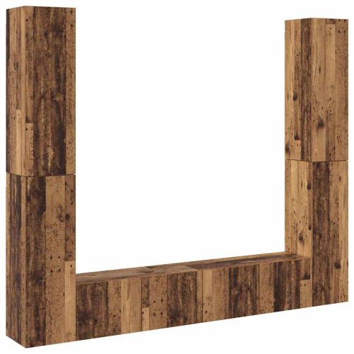 Комплект ТВ шкафове за стенен монтаж 6 части, инженерно дърво