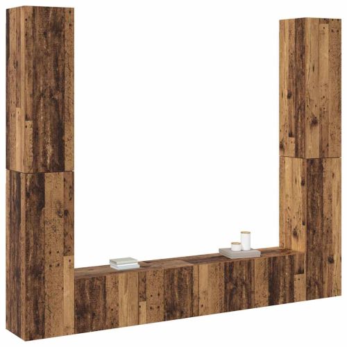 Комплект ТВ шкафове за стенен монтаж 6 части, инженерно дърво