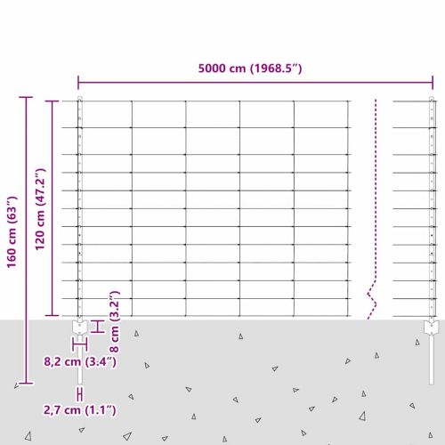 Ограда с пост Сребрист 1,2 x 50 m Стомана