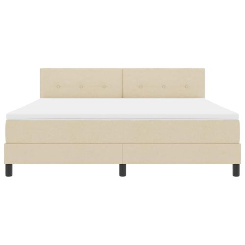 Легло с пружинирана основа с матрак Крем 180 x 200 cm текстил