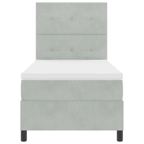 Легло с пружинирана основа Светлосиво 90 x 190 cm текстил