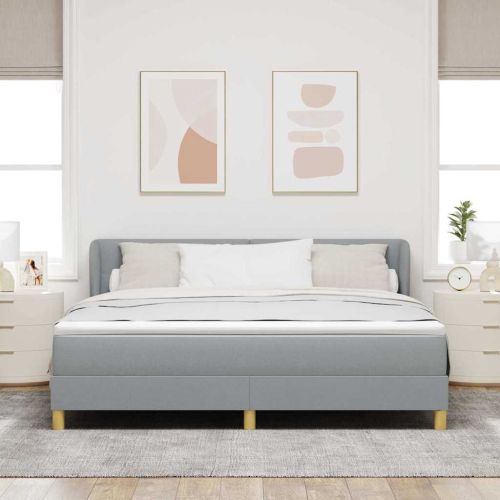 Легло с пружинирана основа Светлосиво 180 x 200 cm текстил