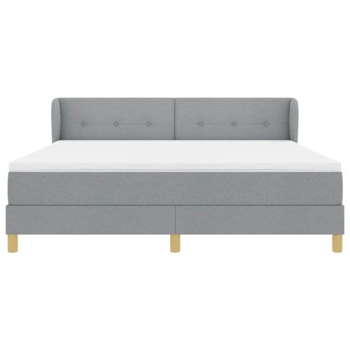 Легло с пружинирана основа Светлосиво 180 x 200 cm текстил