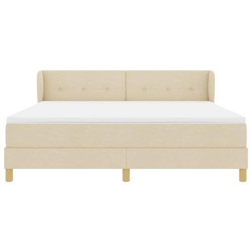 Легло с пружинирана основа с матрак Крем 180 x 200 cm текстил