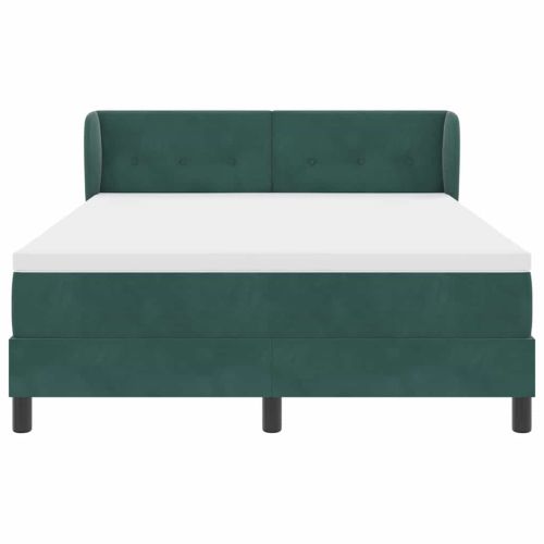 Легло с пружинирана основа Тъмнозелено 160 x 200 cm Кадифе