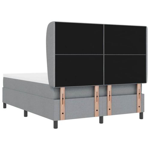 Легло с пружинирана основа Светлосиво 140 x 190 cm текстил