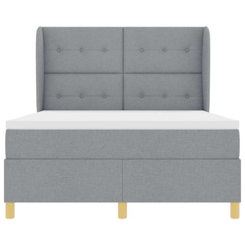 Кутия със спална основа и матрак Тъмен Сив 90x190 см Светлосиво