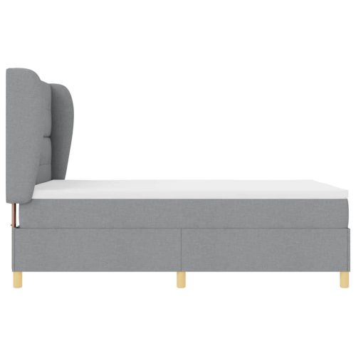 Кутия със спална основа и матрак Тъмен Сив 90x190 см Светлосиво