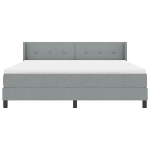 Легло с пружинирана основа Светлосиво 200 x 180 cm Полиестер