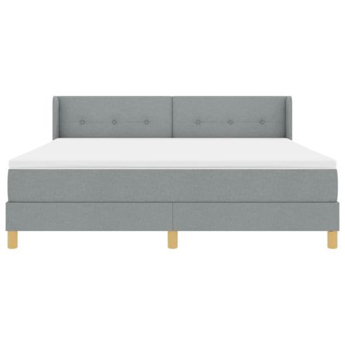 Легло с пружини с матрак Светлосиво 180 x 200 cm текстил