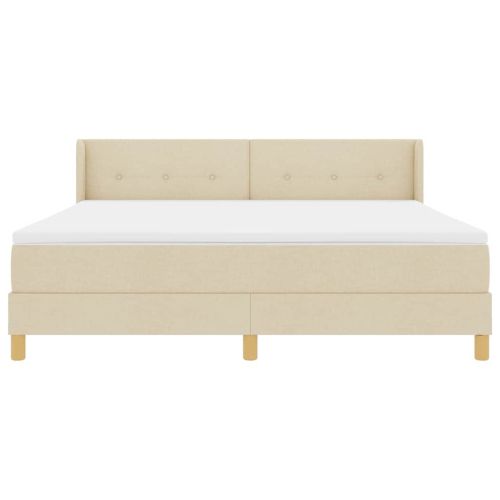Легло с пружинирана основа с матрак Крем 200 x 180 cm Полиестер