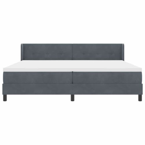 Легло с пружинирана основа Тъмен сив 200 x 200 cm Полиестер