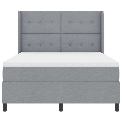 Легло с пружинирана основа Светлосиво 140 x 190 cm текстил