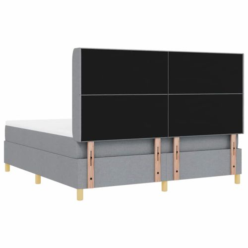 Легло с пружинирана основа Светлосиво 180 x 200 cm текстил