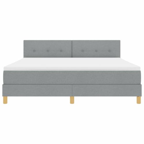 LED кутия за пружини с легло Светлосиво 180 x 200 cm текстил