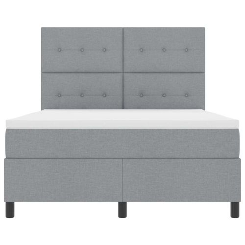 Легло с пружинирана основа Светлосиво 140 x 190 cm текстил