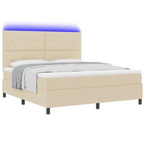 Легло с пружинирана основа с матрак Крем 180 x 200 cm текстил