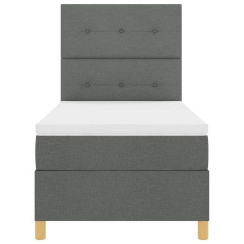 LED кутия за пружини с легло Тъмен сив 80 x 200 cm текстил