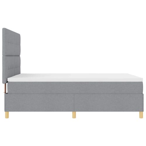 LED кутия за пружини с легло Светлосиво 140 x 190 cm текстил