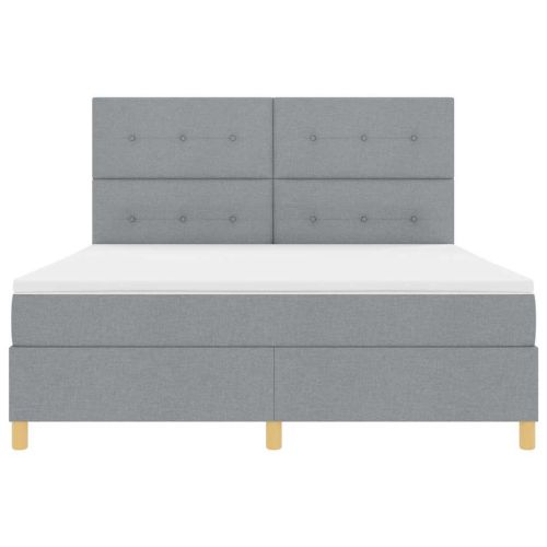 LED кутия за пружини с легло Светлосиво 180 x 200 cm текстил