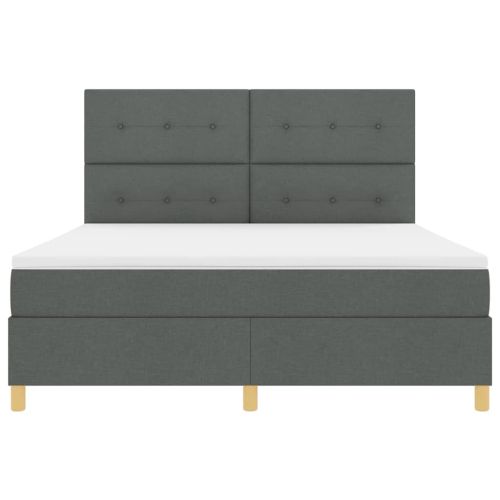 LED кутия за пружини с легло Тъмен сив 180 x 200 cm текстил