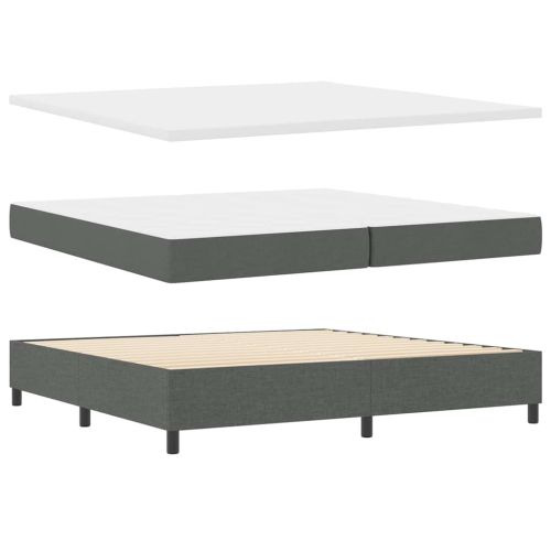 LED кутия за пружини с легло Тъмен сив 200 x 200 cm текстил