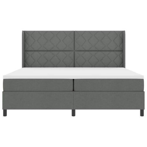 LED кутия за пружини с легло Тъмен сив 200 x 200 cm текстил