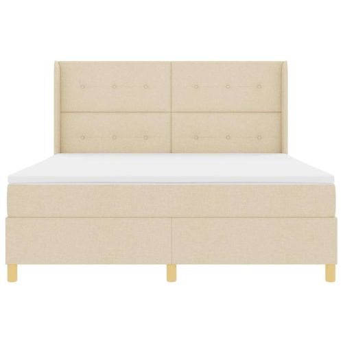 Легло с пружинирана основа с матрак Крем 140 x 200 cm текстил