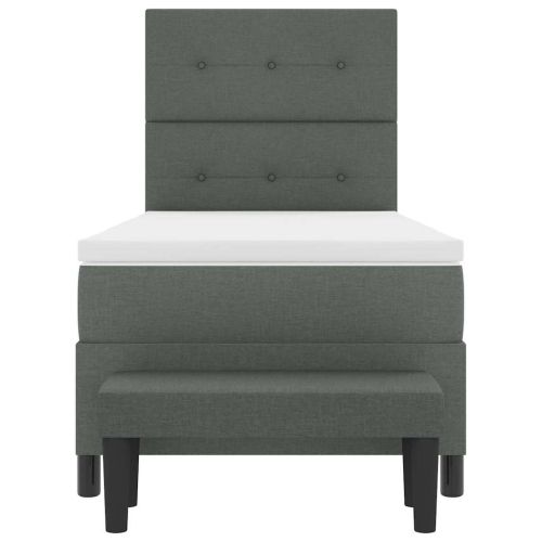 Легло с пружинирана основа Тъмен сив 80 x 200 cm текстил