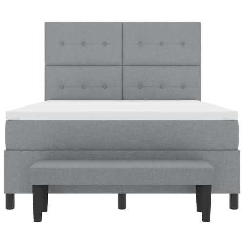 Легло с пружинирана основа Светлосиво 140 x 200 cm текстил