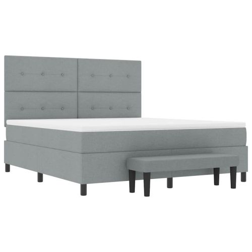 Легло с пружинирана основа Светлосиво 180 x 200 cm текстил