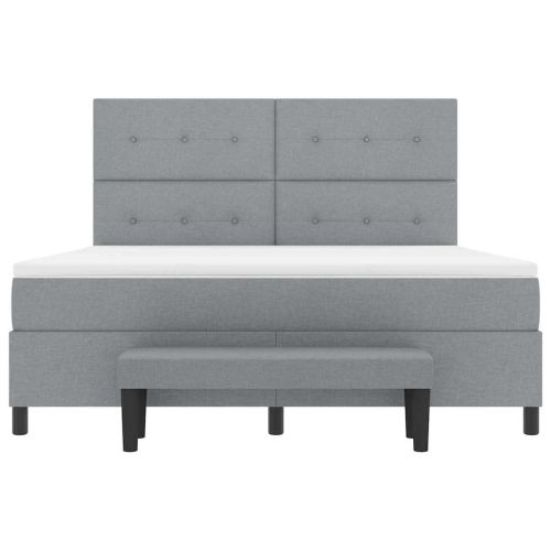 Легло с пружинирана основа Светлосиво 180 x 200 cm текстил