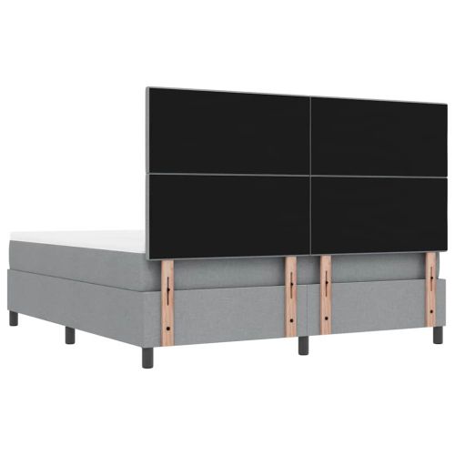 Легло с пружинирана основа Светлосиво 180 x 200 cm текстил