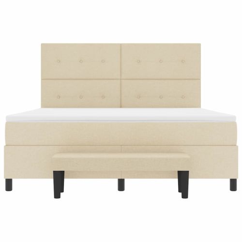 Легло с пружинирана основа с матрак Крем 180 x 200 cm текстил