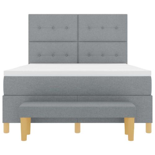 Легло с пружинирана основа Светлосиво 140 x 200 cm текстил