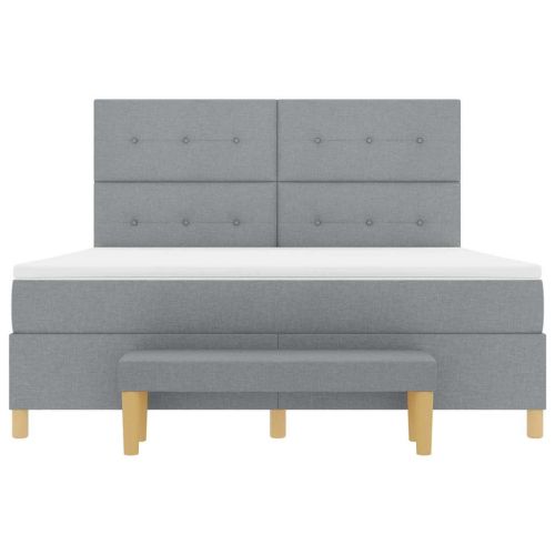 Легло с пружинирана основа Светлосиво 180 x 200 cm текстил